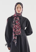 SECRET PEARL PATTERNED COTTON VISCOSE HIJAB BLACK