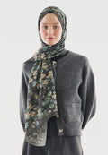SECRET PEARL PATTERNED COTTON VISCOSE HIJAB DEEP GREEN