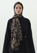 SECRET PEARL PATTERNED COTTON VISCOSE HIJAB ANTHRACITE