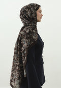 SECRET PEARL PATTERNED COTTON VISCOSE HIJAB DUSTY BROWN