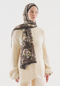JANE PATTERNED COTTON VISCOSE HIJAB ANTHRACITE