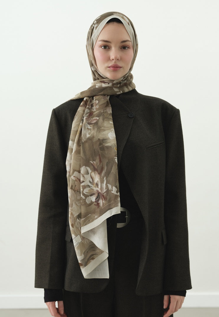 JANE PATTERNED COTTON VISCOSE HIJAB SAGE