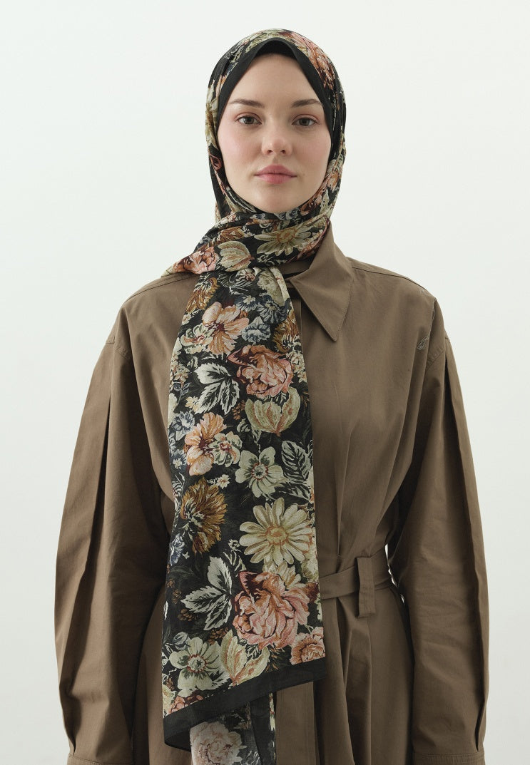 JUDITH PATTERN COTTON VISCOSE HIJAB GREEN