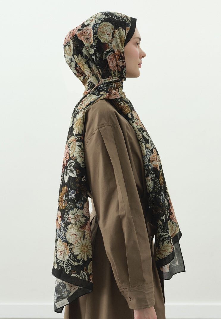 JUDITH PATTERN COTTON VISCOSE HIJAB GREEN