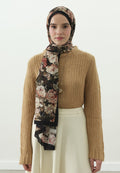 JUDITH PATTERN COTTON VISCOSE HIJAB BLACK