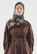 MADELEINE PATTERNED COTTON VISCOSE HIJAB MILITARY GREEN