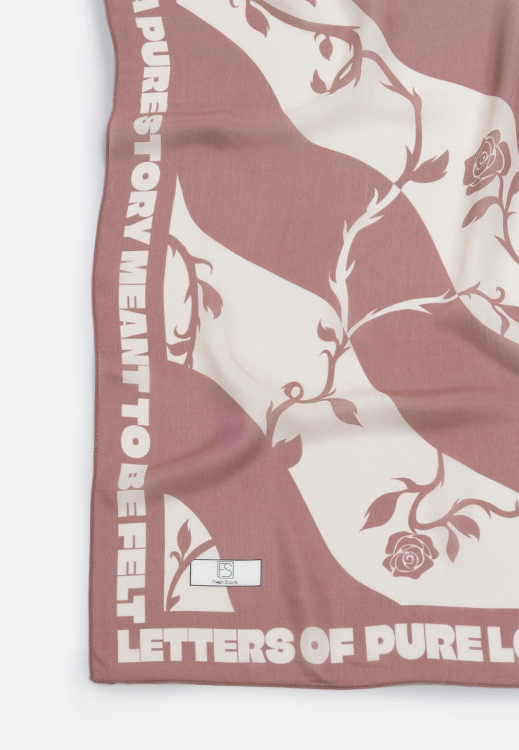 LOVE REVERIE PATTERNED FLOSS VISCOSE SCARF DREAMY PINK