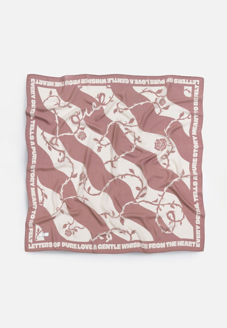 LOVE REVERIE PATTERNED FLOSS VISCOSE SCARF DREAMY PINK