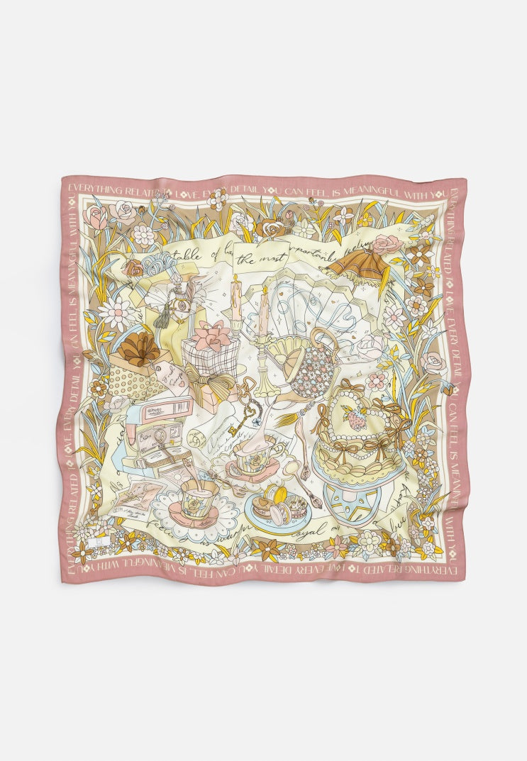 A CINDERELLA’S DREAM PATTERNED FLOSS VISCOSE SCARF PINK DREAM