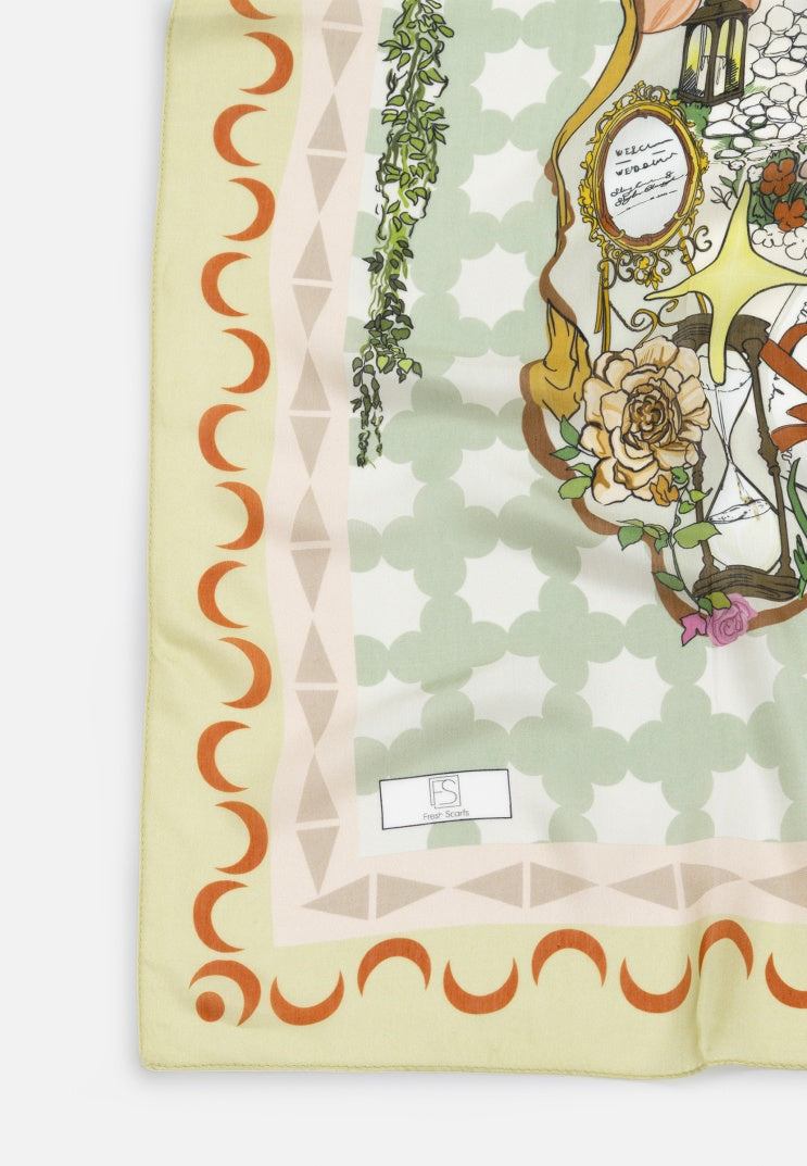 STARLIGHT HARMONY PATTERNED FLOSS VISCOSE SCARF SAGE