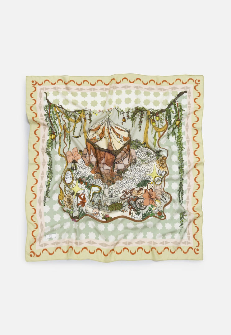 STARLIGHT HARMONY PATTERNED FLOSS VISCOSE SCARF SAGE
