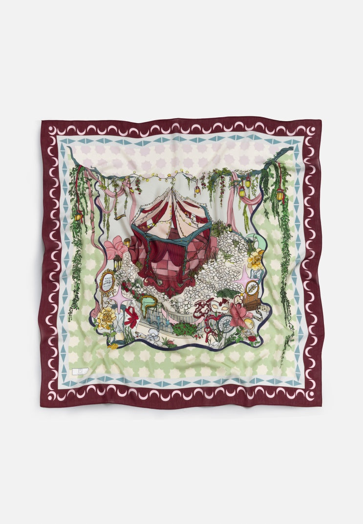 STARLIGHT HARMONY PATTERNED FLOSS VISCOSE SCARF SWEET CHERRY