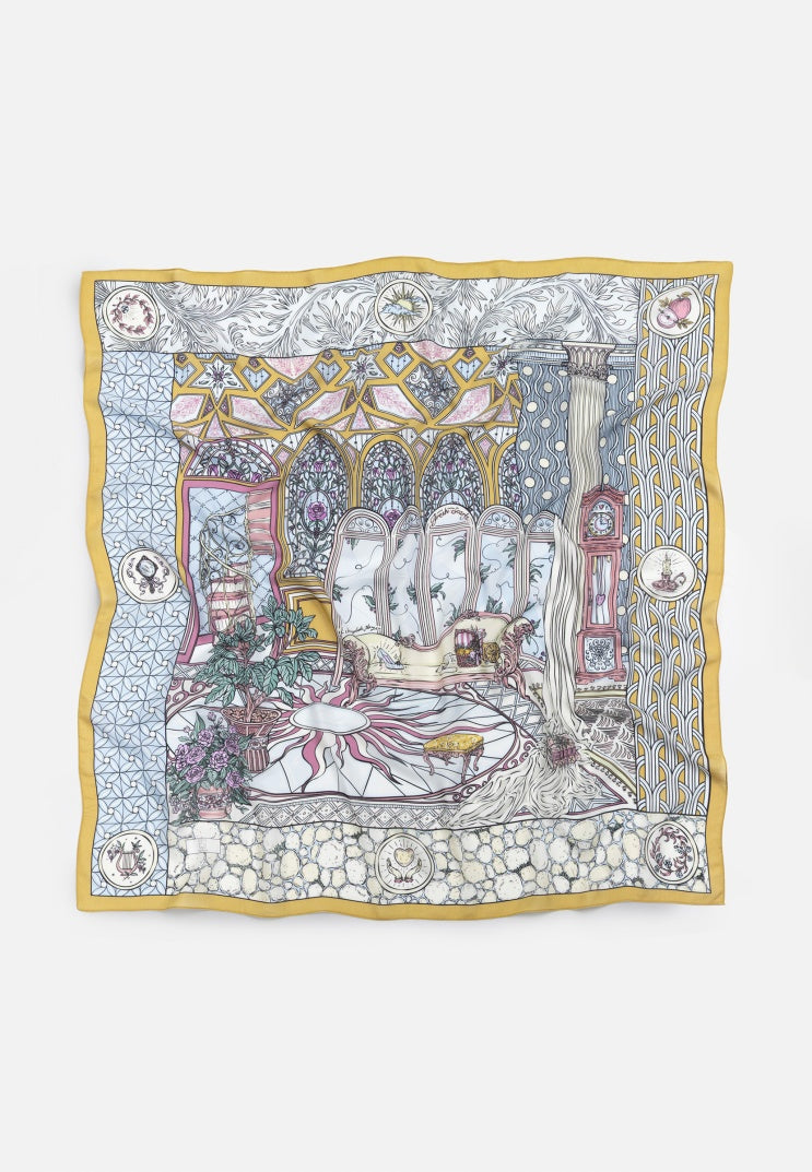 PRECIOUS PARADISE PATTERNED FLOSS VISCOSE SCARF PASTEL DREAM