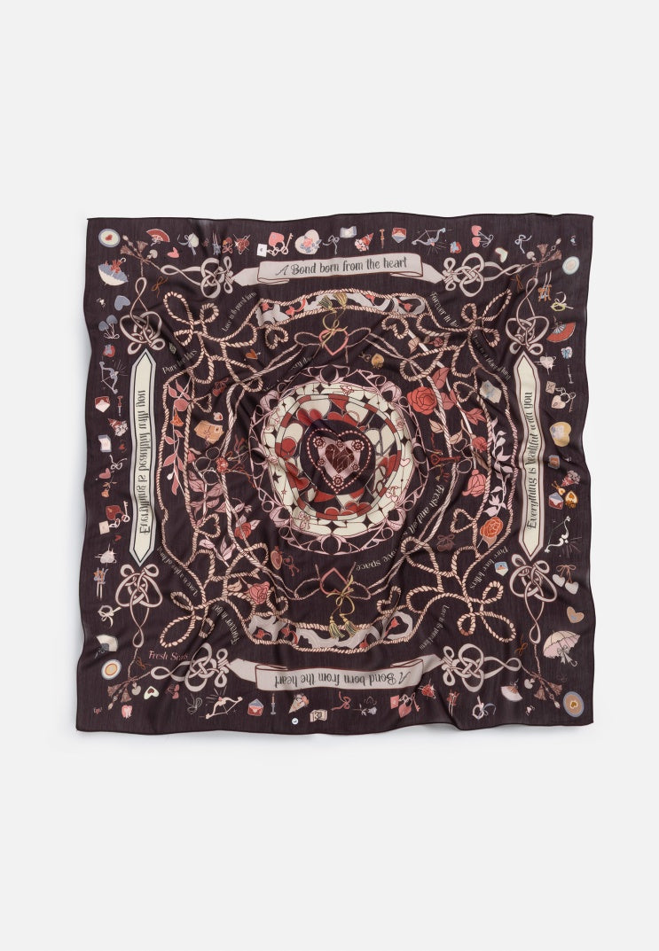 DREAMY SKIES PATTERNED FLOSS VISCOSE SCARF BURGUNDY