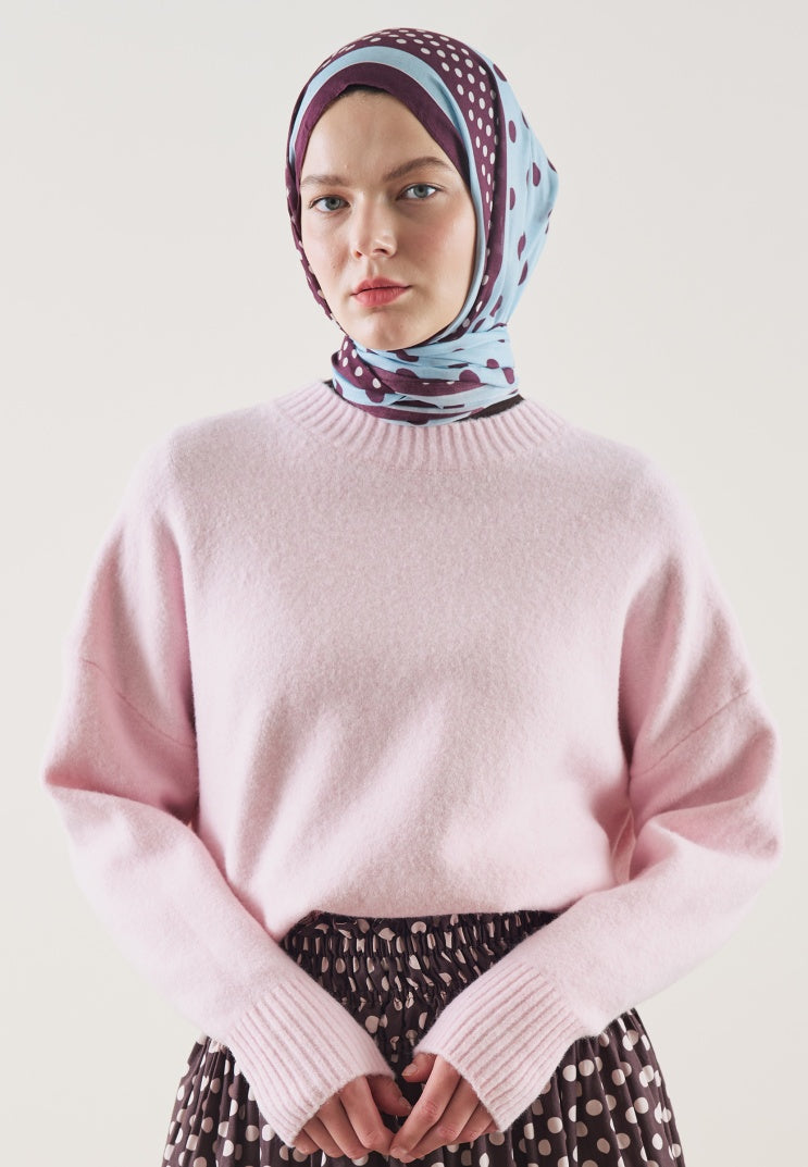 POLKA DOTS PATTERN RAMI HIJAB LIGHT BLUE