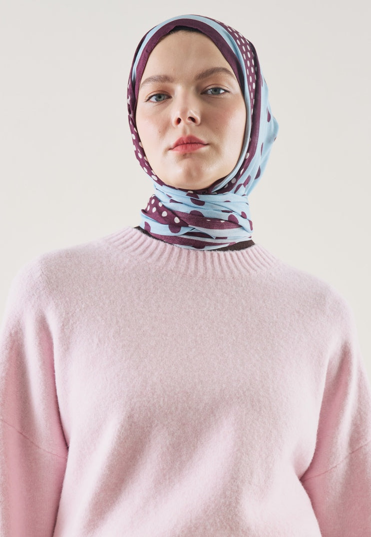 POLKA DOTS PATTERN RAMI HIJAB LIGHT BLUE