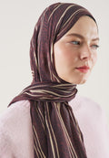 STRIPED PATTERN RAMI HIJAB BURGUNDY