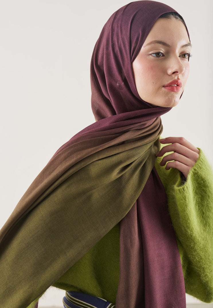 DEGRADE PATTERN RAMI HIJAB PLUM