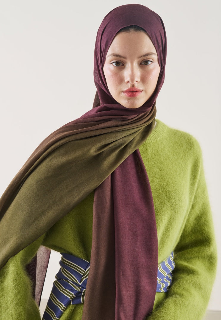 DEGRADE PATTERN RAMI HIJAB PLUM
