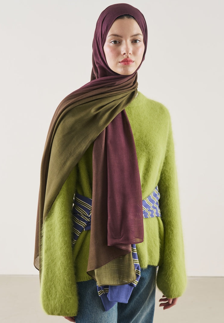 DEGRADE PATTERN RAMI HIJAB PLUM
