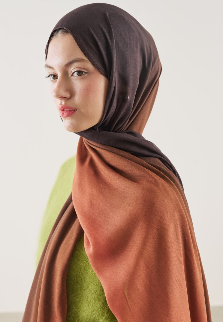 DEGRADE PATTERN RAMI HIJAB BROWN BRICK