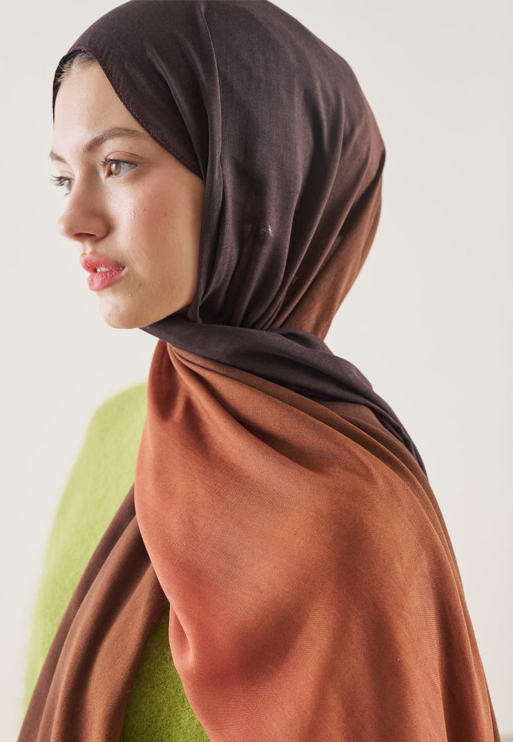 DEGRADE PATTERN RAMI HIJAB BROWN BRICK