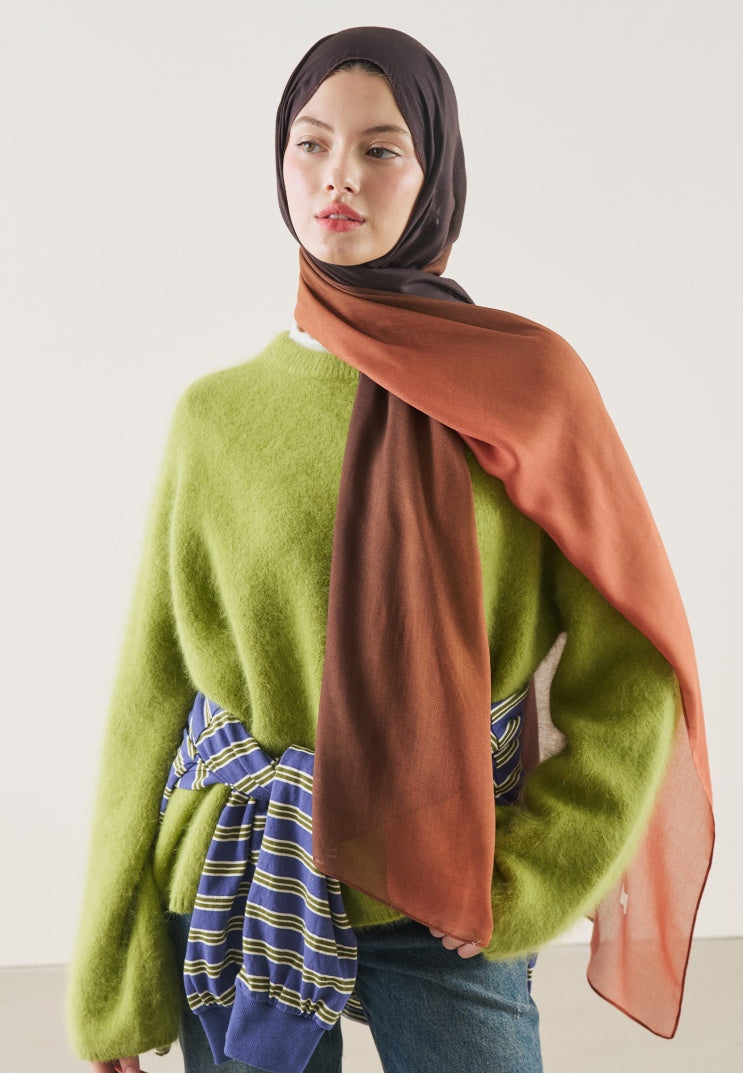 DEGRADE PATTERN RAMI HIJAB BROWN BRICK