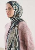 WILD ZEBRA PATTERN RAMI HIJAB DEEP GREEN