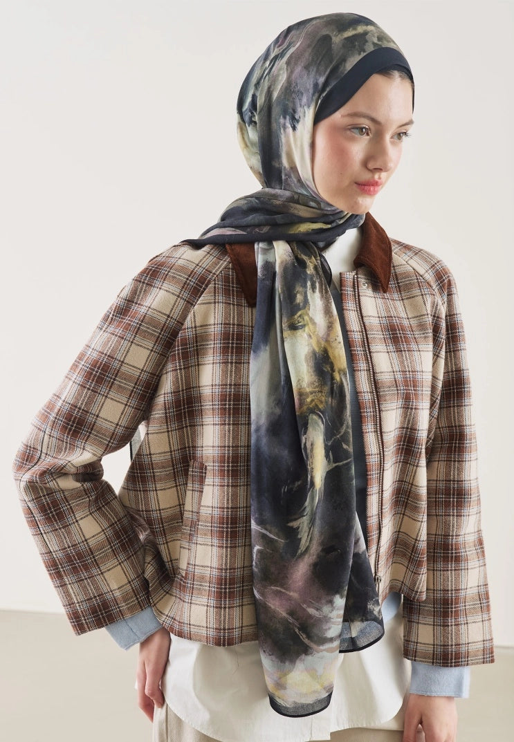 PURE ABSTRACT PATTERN RAMI HIJAB BLACK