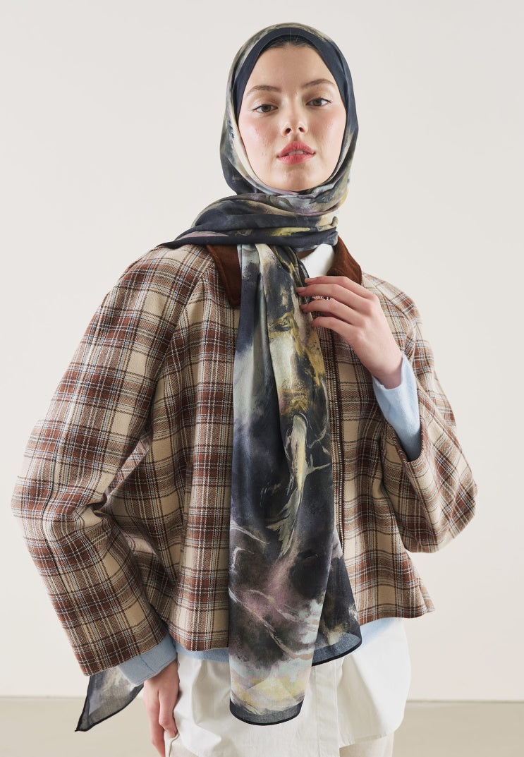 PURE ABSTRACT PATTERN RAMI HIJAB BLACK