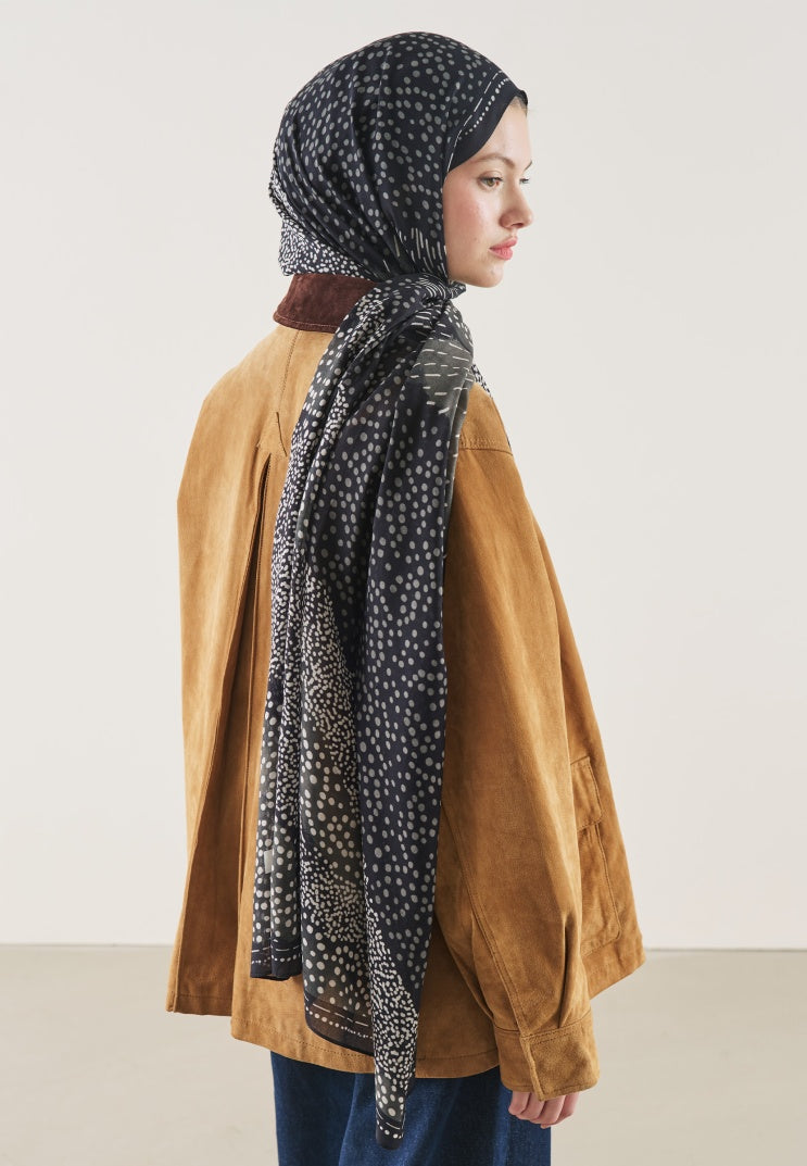DOT ELEGANCE PATTERN RAMI HIJAB BLACK