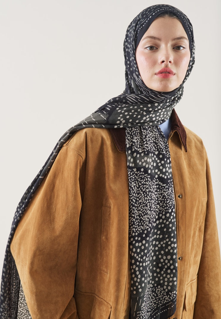 DOT ELEGANCE PATTERN RAMI HIJAB BLACK