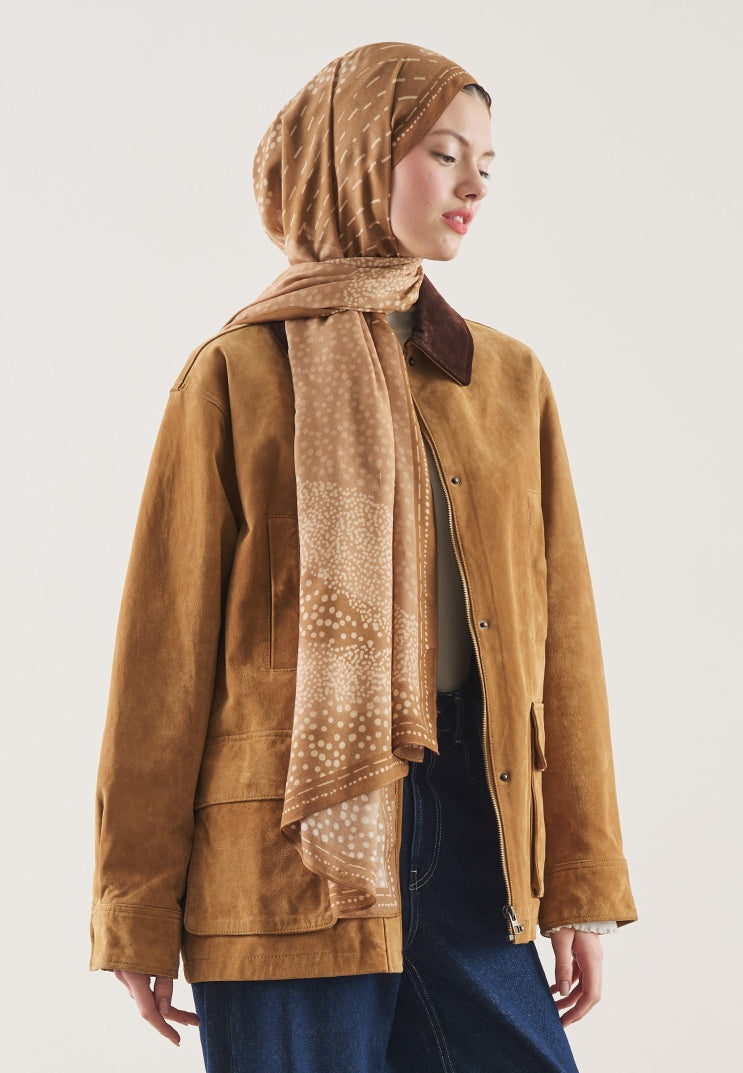 DOT ELEGANCE PATTERN RAMI HIJAB WARM COFFEE