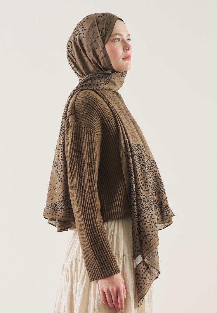 DOT ELEGANCE PATTERN RAMI HIJAB CHOCOLATE COFFEE
