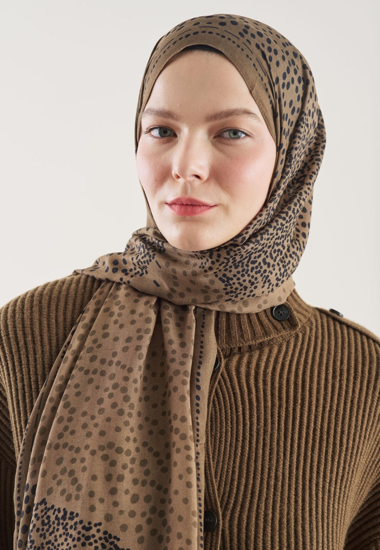 DOT ELEGANCE PATTERN RAMI HIJAB CHOCOLATE COFFEE