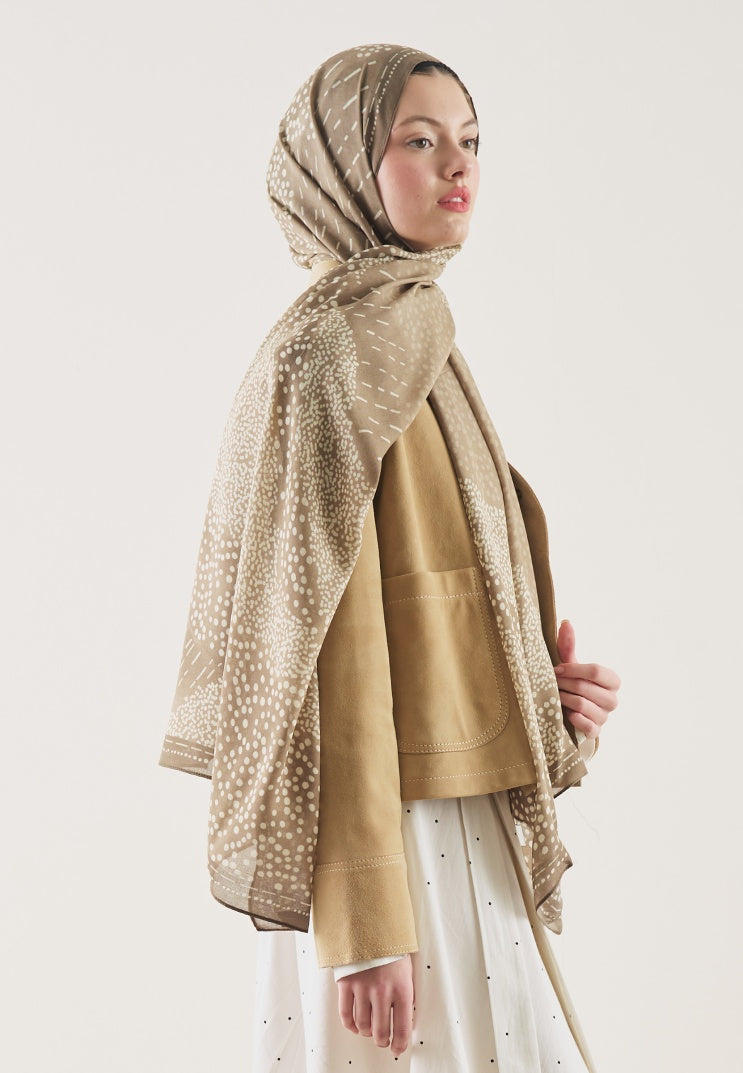 DOT ELEGANCE PATTERN RAMI HIJAB MINK