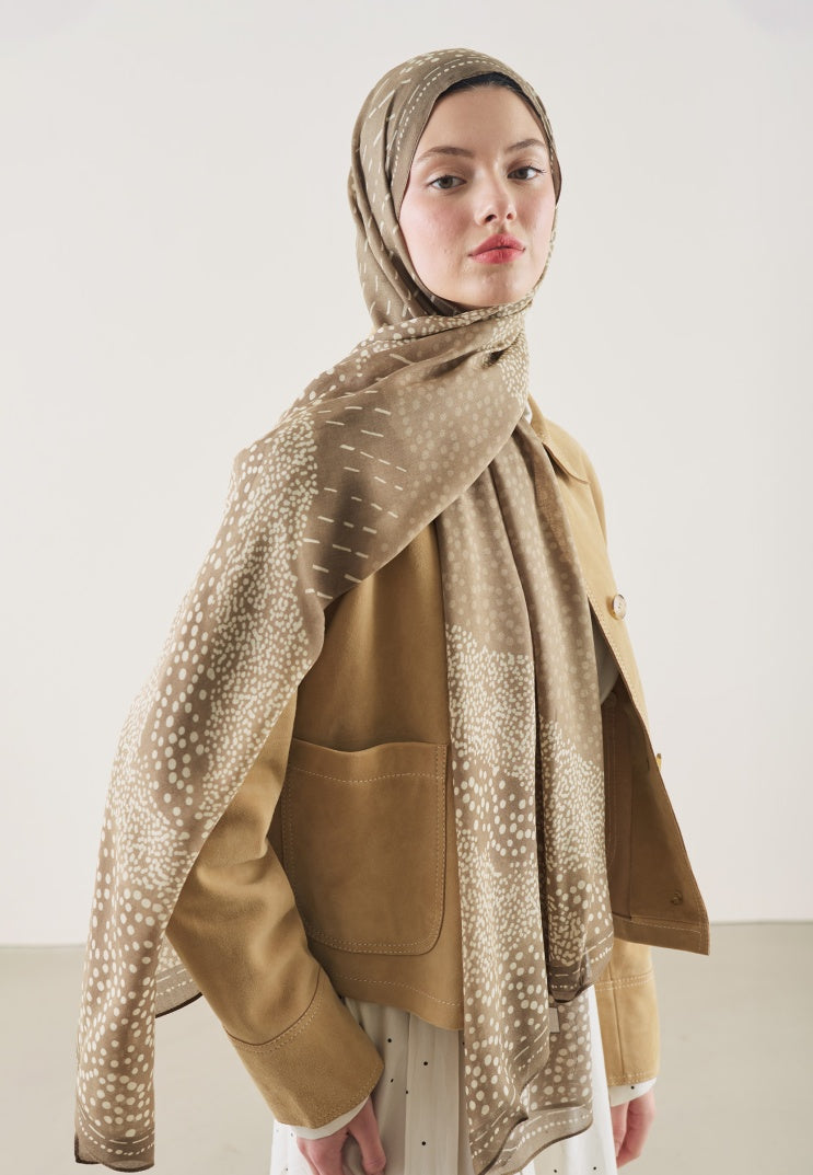 DOT ELEGANCE PATTERN RAMI HIJAB MINK