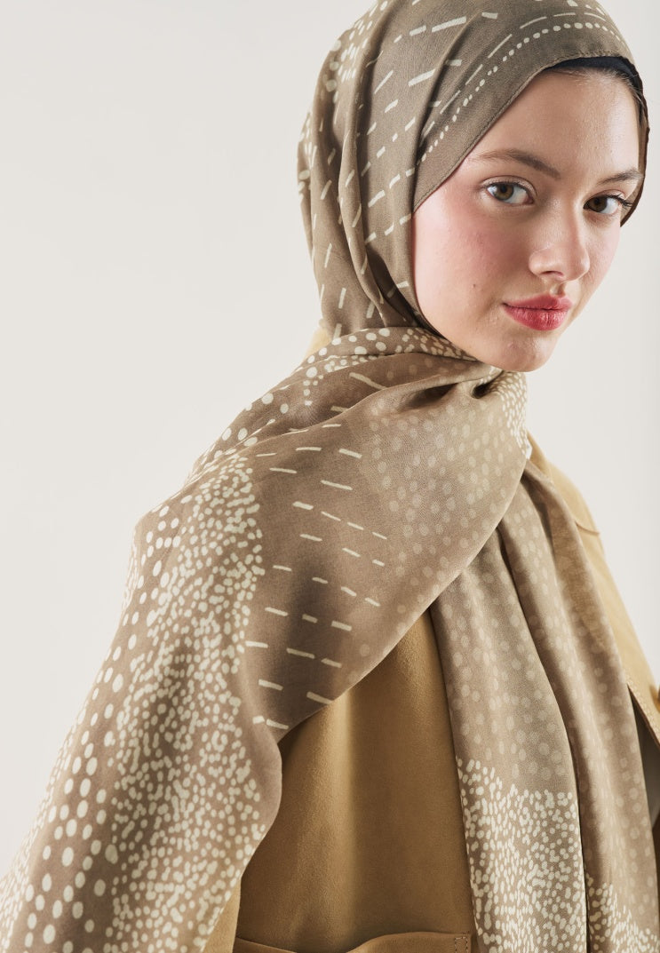 DOT ELEGANCE PATTERN RAMI HIJAB MINK