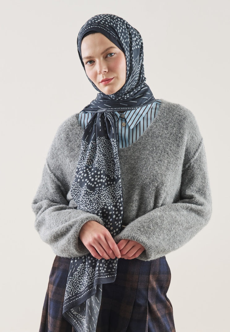 DOT ELEGANCE PATTERN RAMI HIJAB NAVY