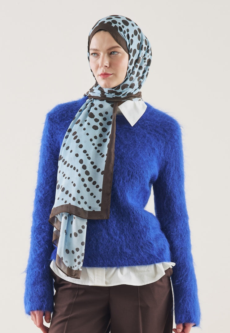 POLKA DOTS PATTERN RAMI HIJAB LIGHT BLUE