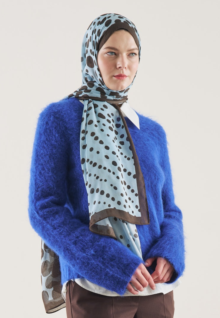 POLKA DOTS PATTERN RAMI HIJAB LIGHT BLUE
