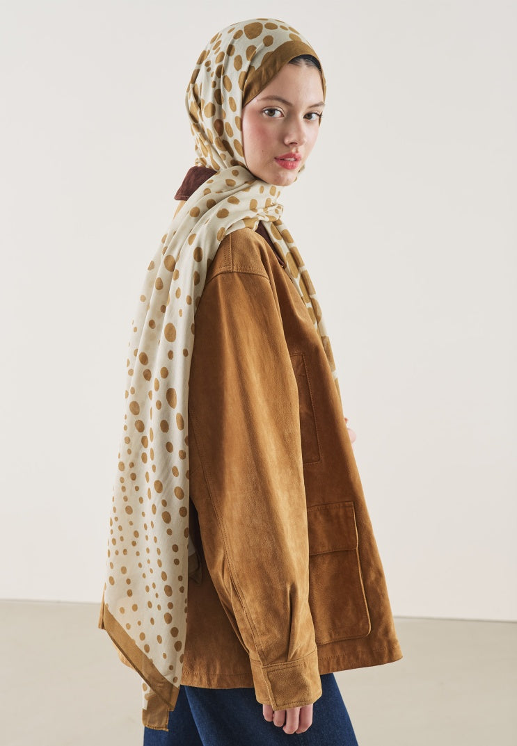 POLKA DOTS PATTERN RAMI HIJAB MUSTARD