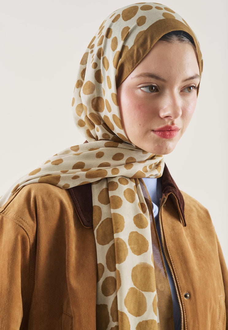 POLKA DOTS PATTERN RAMI HIJAB MUSTARD