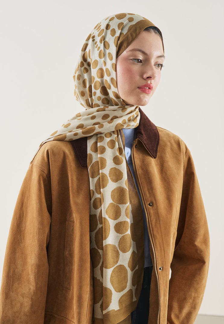 POLKA DOTS PATTERN RAMI HIJAB MUSTARD
