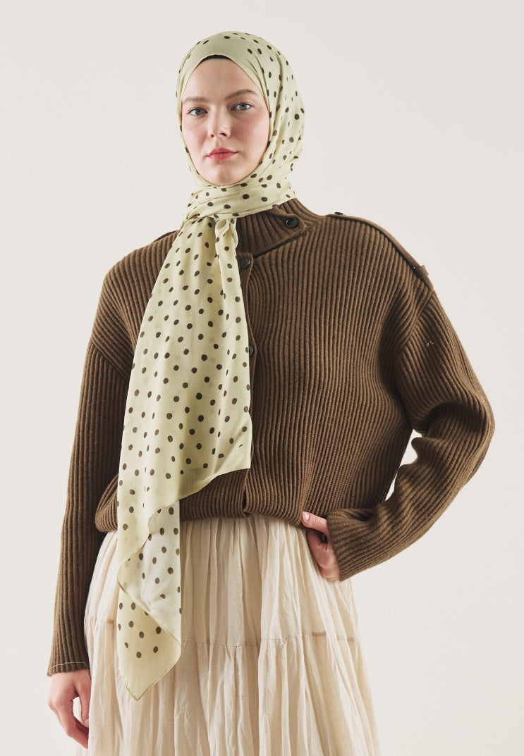 SMALL POLKA DOTS PATTERN RAMI HIJAB PASTEL YELLOW