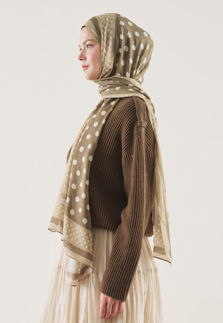POLKA DOTS PATTERN RAMI HIJAB MINK