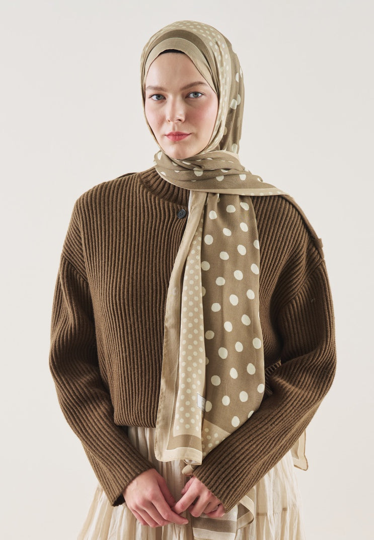 POLKA DOTS PATTERN RAMI HIJAB MINK