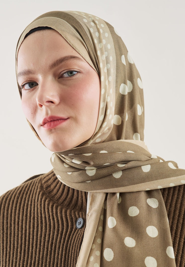 POLKA DOTS PATTERN RAMI HIJAB MINK