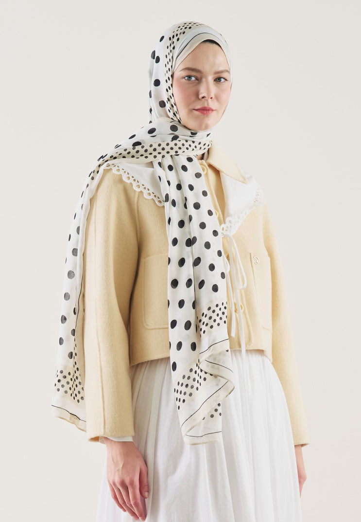 POLKA DOTS PATTERN RAMI HIJAB PEARL