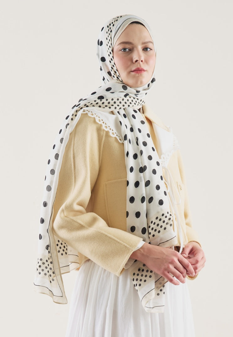 POLKA DOTS PATTERN RAMI HIJAB PEARL